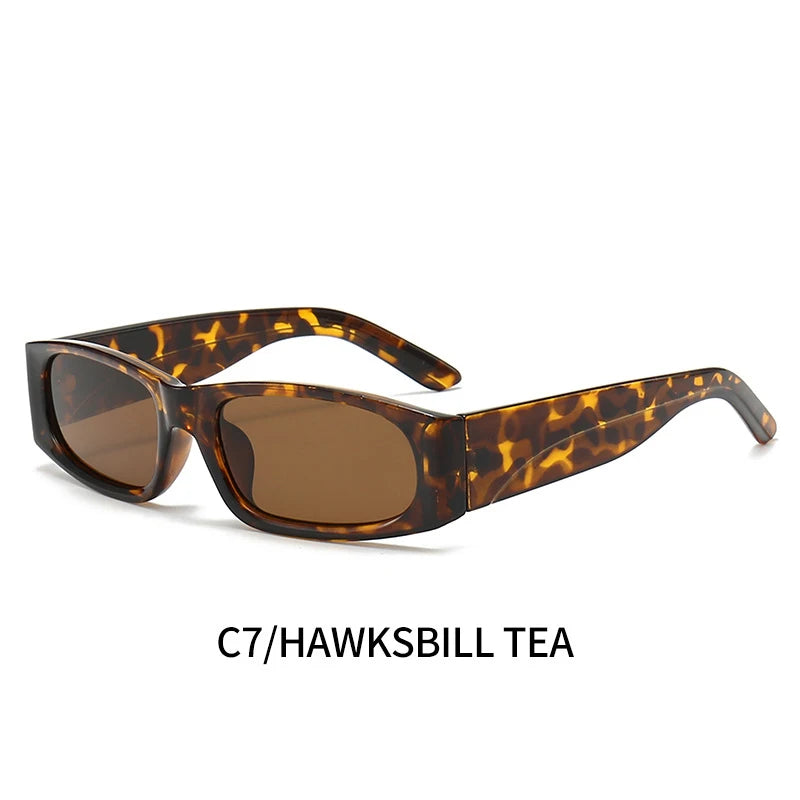 Hiphop Style Narrow Frame Black Sunglasses Men's Retro Effortless Orange Sunglasses UV400