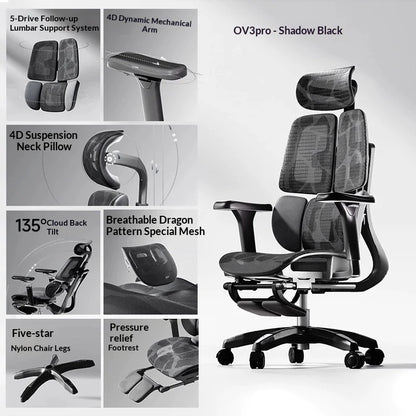 Office Mesh Chair Ergonomic Executive Computer Gaming Furniture Modern Swivel Rolling Adjustable Silla Gaming Ergonomic Chair