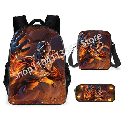 Fortnite Kids 3pcs Backpack Set Women Backpacks Office Stationary for Teenage Girls Boys Laptop Backpack Casual Travel Rucksack