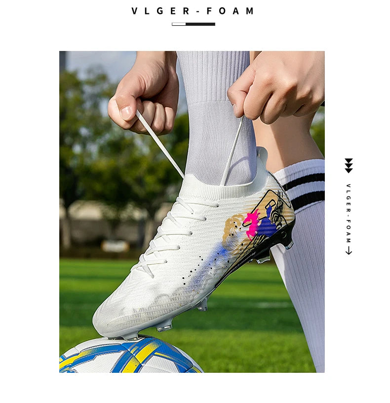 Nuovi scarpini da calcio da uomo, tacchetti FG antiscivolo per allenamento, scarpe da calcio con tacchetti lunghi, da partita, ultraleggeri, per outdoor, dropshipping