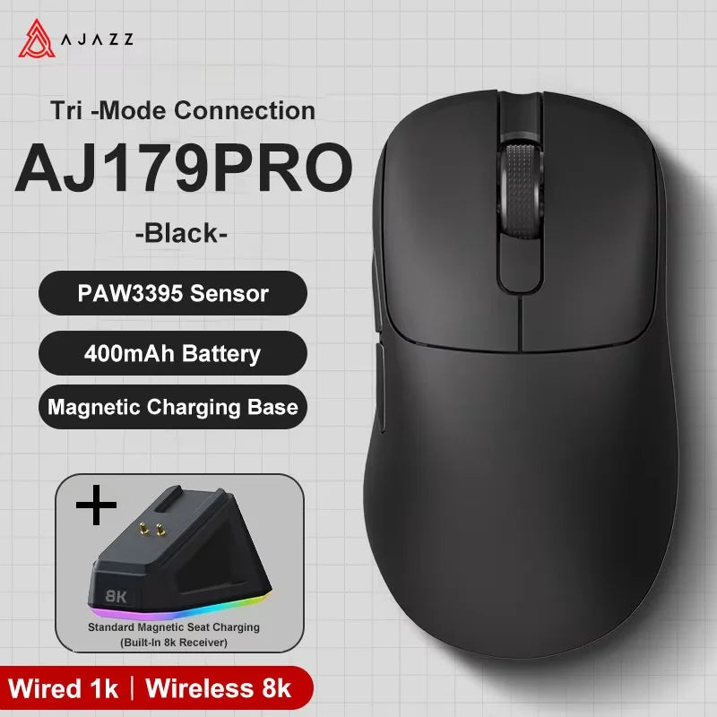 AJAZZ AJ179 V2 MAX tro-načinski miš za dešnjake, lagan 56g, senzor PAW3311, Huanuo Micro Switch, TelinkMicrochip