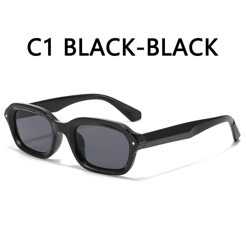 BOYSEEN Beach Sunglasses Man Summer Orange Sun Glasses UV400  Narrow frame square punk sunglasses show
