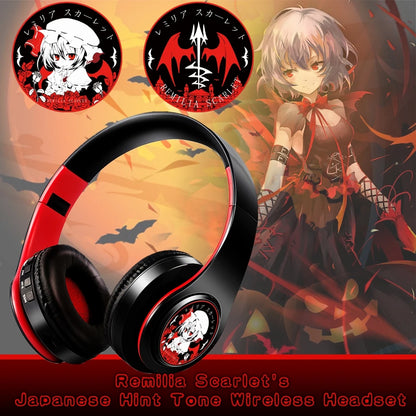 Auscultadores Anime Over-Ear Miku Nakano Sanjiu Bluetooth 5.0 – Headset Gaming Estéreo Sem Fios com Graves Profundos, Microfone e Suporte para Cartão TF