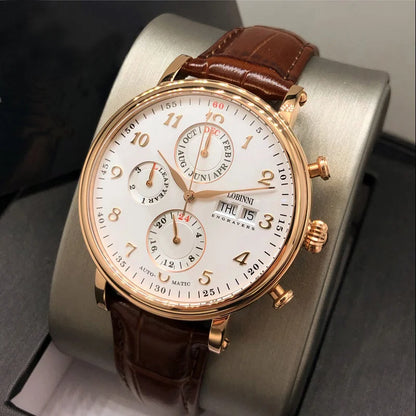 Luxury Brand Switzerland LOBINNI Perpetual Calendar Automatic Mechanical Men's Watches Sapphire Multi-function Clock L13019-8