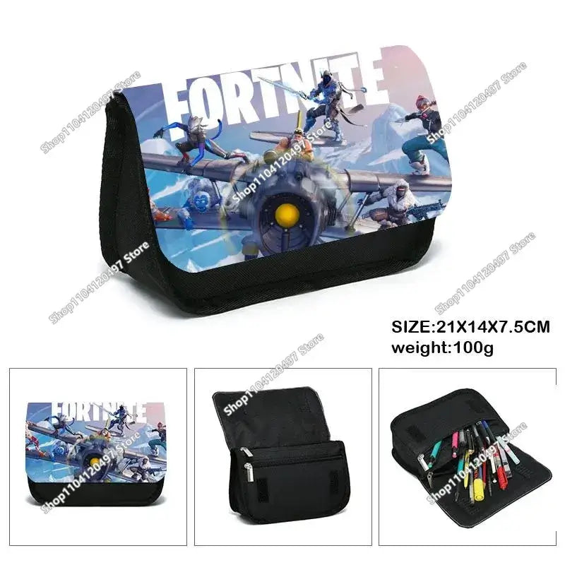 Victory Royale Student Boys Girls Fortnite Capacity Stationery Pencil Case Peely Llama Hero Children's Pen Box Kids Teen Bags