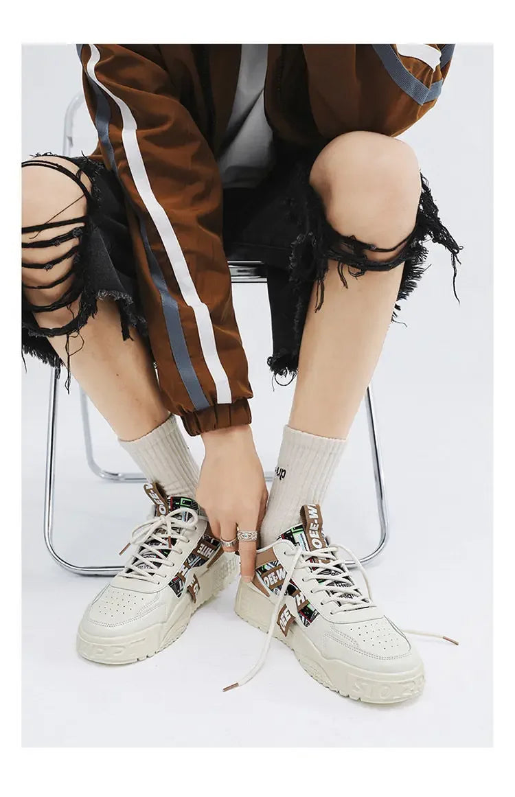 Casual Fashion Leather Sneakers New Skateboard Mens Shoes Outdoor Running Sports shoes Hiking Tennis Platform Luxury footwear