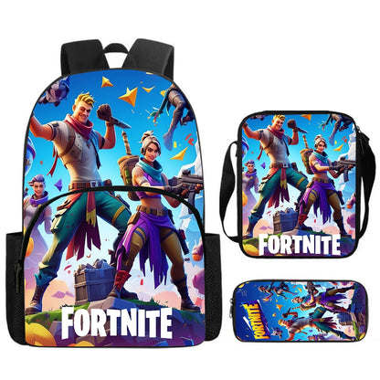 Fortnite 3Pcs Bag Set, Backpack with Front Pocket, Crossbody Bag and Pencil Case, Boys and Girls The Best Gift for Children