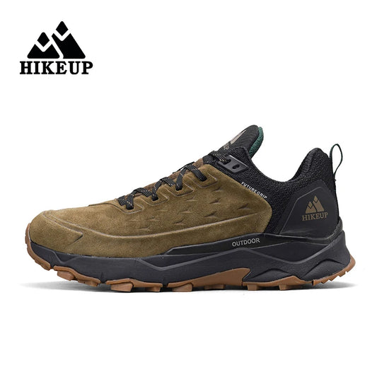 HIKEUP Latest Men's Hiking Shoes, Wear-Resistant Non-Slip Outdoor Sneakers, Rock Climbing Trekking Hunting Men Sports Suede Leather