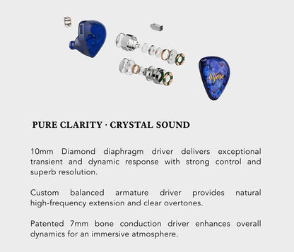 Nouveaux écouteurs intra-auriculaires QoA Bijou 1DD+1BA+1BCD, moniteur hybride HiFi IEMs avec câble de casque et fiches 3,5 mm et 4,4 mm