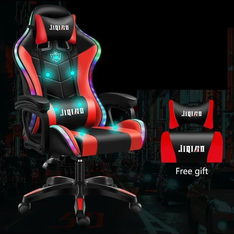 Ergonomic swivel chair Massage Recliner gamer chairs High quality gaming chair RGB light office chair gamer computer