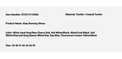 XTEP 2000km PRO Running Shoes For Men 2026 Spring Soft Durability Stability Comfort Lightweight Male Sports Sneakers 874219110026