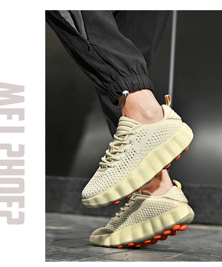 Comfortabele casual herensneakers met voetmassagetechnologie Ademende, lichtgewicht sportschoenen voor dames