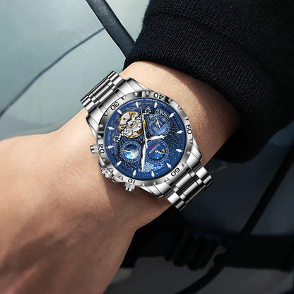GLENAW Design Mens Watches Top Brand Luxury Fashion Business Automatic Watch Men's Waterproof Mechanical Watch Montre Homme
