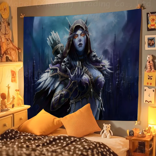 Farverigt World of Warcraft-flag til vægophæng, boheme-vægbanner med mandala, indendørs kunstdekoration