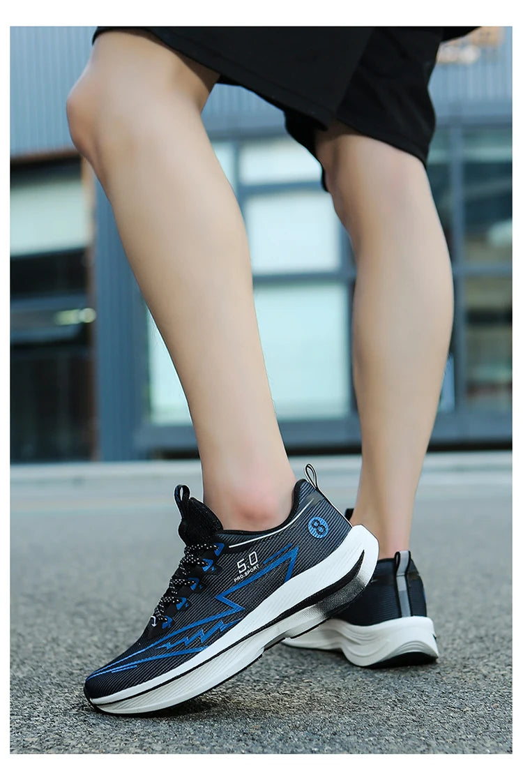 Brand Men's Carbon Plate Running Shoes Soft Cushion Shock Absorbing Sports Shoes Unisex Sneakers Light Anti-Slip Training Shoes