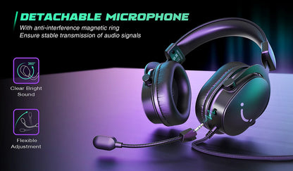 FIFINE Headset, 3.5 mm jack & USB Headphone with 7.1 Surround Sound/volume control/Mute switch for PC/MAC/PS4/PS5 Mixer-H9