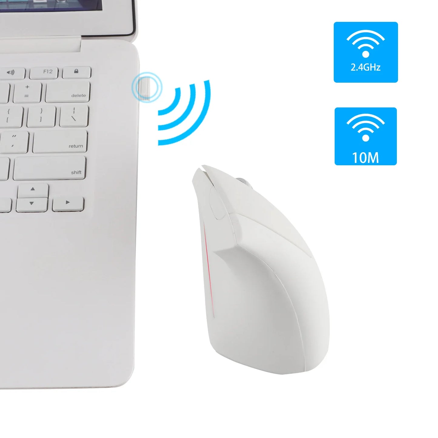 Nuevo ratón vertical inalámbrico 2.4GHz con DPI ajustable, óptico, ergonómico para la muñeca, con retroiluminación gaming, para portátil, tablet, Mac e iPad