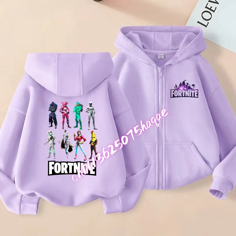 New Fortnites Child Zip-up Hoodie Cartoon Anime Hoodies Casual Breathable Kids Boys Coat Jackets 2026 Spring Children Clothing