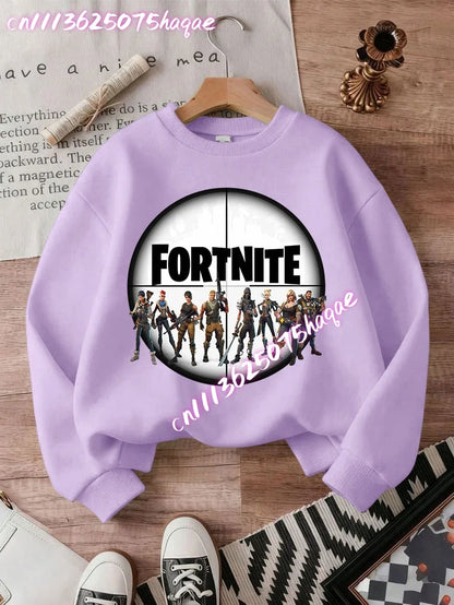 New Fortnite Kids Sweatshirts Cartoon Game Character Printed Hoodie Autumn Casual Children Tops Winter Baby Boys Clothing