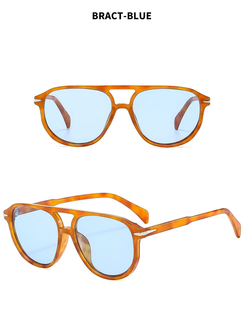 BOYSEEN Beach Sunglasses Man Summer Orange Sun Glasses UV400  Can Do Prescription Glasses Big Frame Blue Eyewear