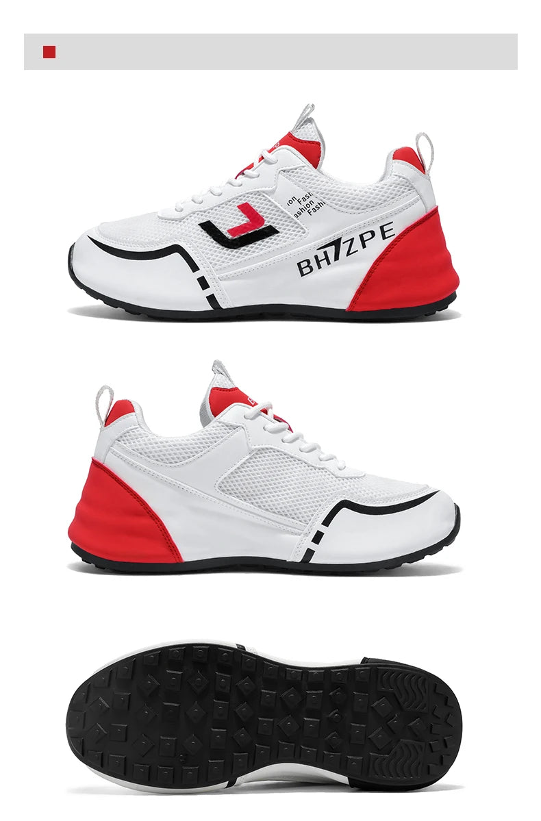 Merkbescherming: nieuwe lichtgewicht, antislip, ademende, slijtvaste hardloop- en sportschoenen voor heren, veelzijdig en geschikt voor vrijetijdsgebruik