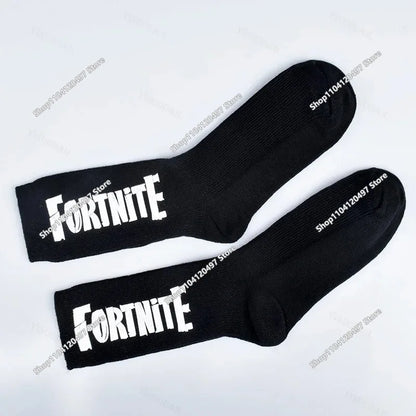 FORTNITE Sportsocken Sommer Schwarz Weiß Atmungsaktive Low-Cut-Socken No-Show Baumwolle Weiche Sport- und Freizeitsocken Kurz