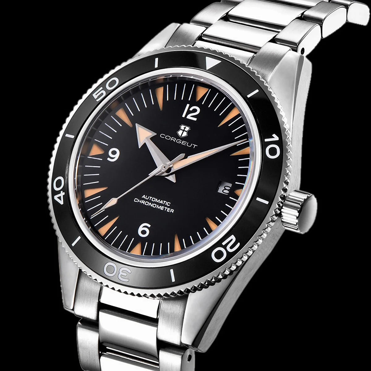 Montre de luxe pour homme Corgeut, étanche à 100 m, lunette en céramique, 41 mm, verre saphir, mouvement mécanique automatique Miyota, style montre de plongée