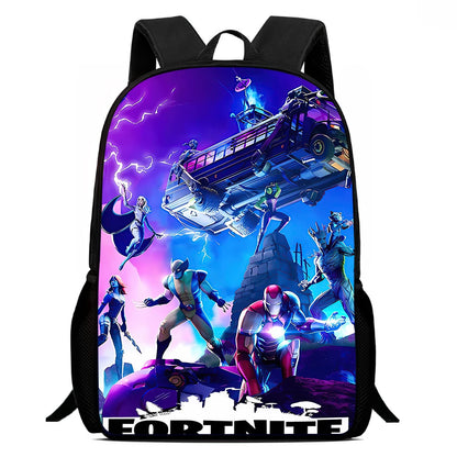 Fortnite 15 Inch Cartoon School Backpack for Kids Boys Girls, Cool Game Printed Lightweight Backpack Large Suitable for Ages 5-8