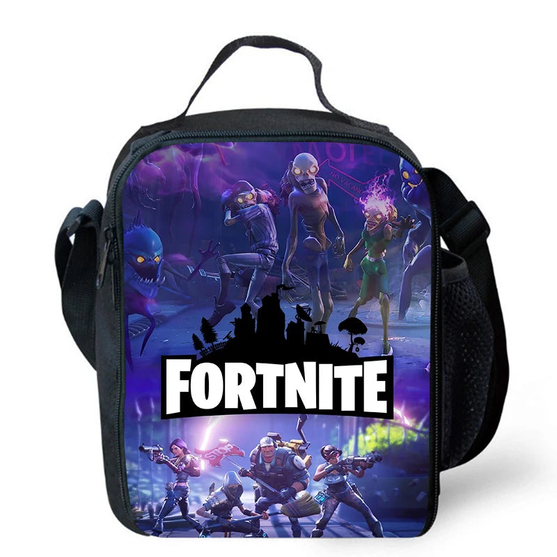 Cute Cartoon Lunch Bag Insulated Thermal Food Container Leakproof Reusable Fortnite Lunch Cooler Bag for Kids Student