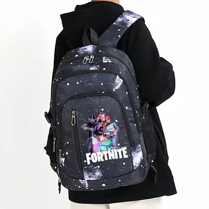 Fortnite Starry Sky Backpack Large Capacity Waterproof Laptop Bag Game Character Print Student Pack Boys and Girls Back to School Bag