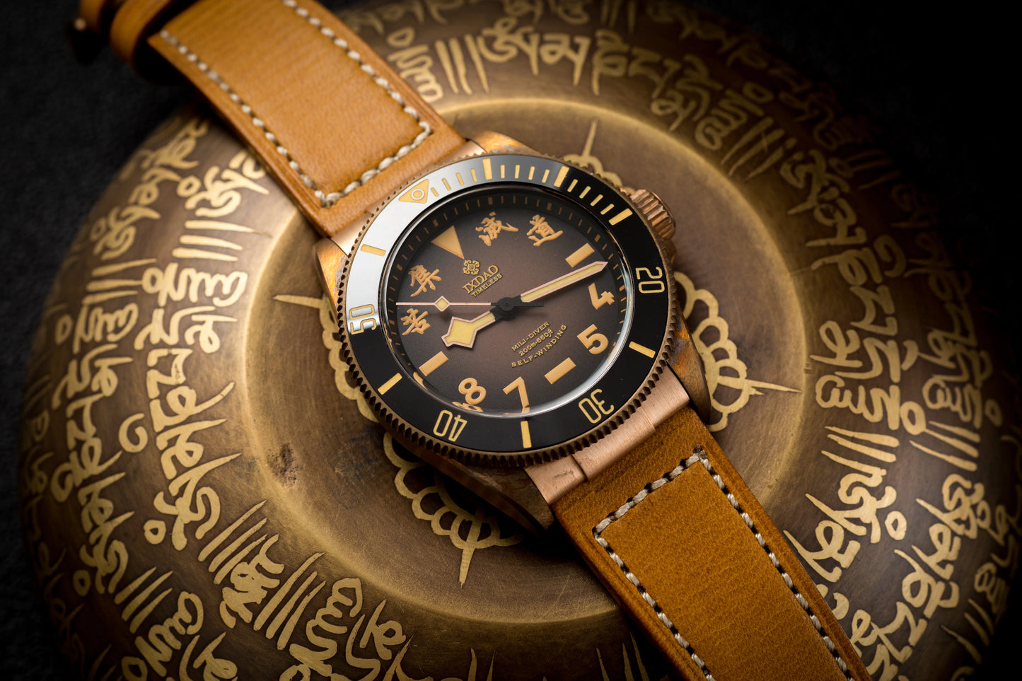 IPOSE IX&DAO 2025 New Bronze Men's Automatic Mechanical Watch PT5000 Sapphire Retro Leather Waterproof 20Bar Reloj Hombre