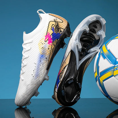 Nouvelles chaussures de football pour hommes, chaussures d'entraînement, chaussures de football à crampons longs, crampons de football ultralégers FG antidérapants pour l'extérieur, livraison directe