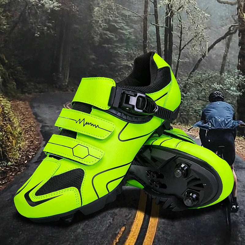 Pantofi de ciclism MTB neutri, compatibili cu pantofii de ciclism de șosea Pelaton, pantofi sportivi de ciclism pentru bărbați, cu design cu benzi reflectorizante