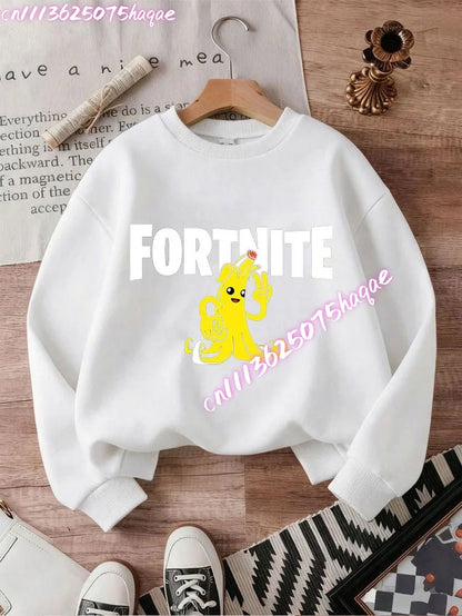 New Fortnite Kids Sweatshirts Cartoon Game Character Printed Hoodie Autumn Casual Children’s Tops Winter Baby Boys Clothing