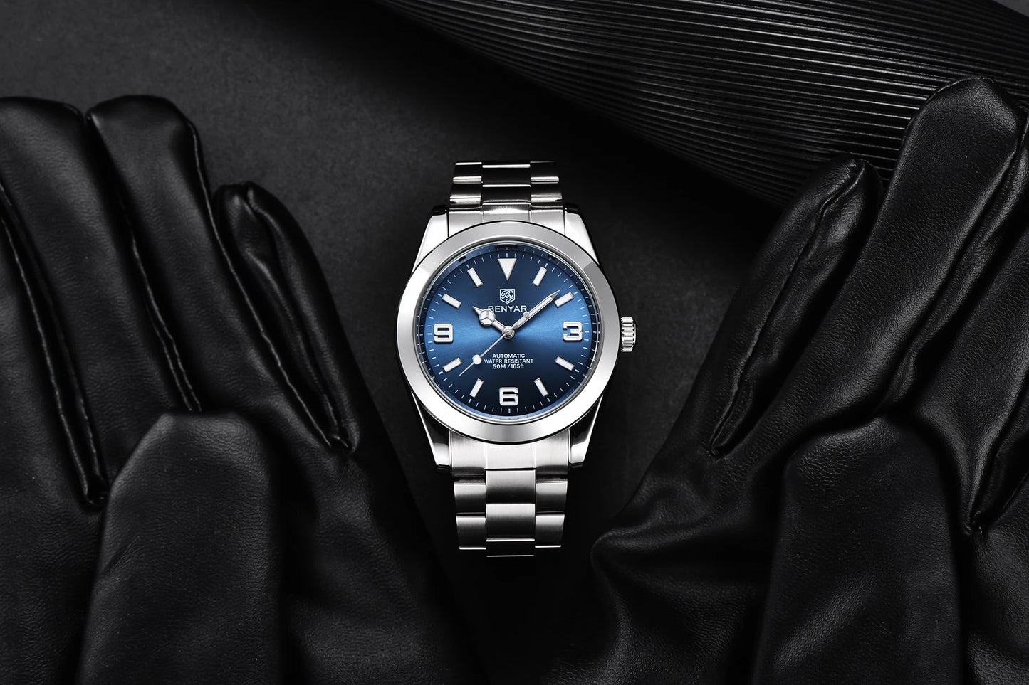 BENYAR 2025 New Men's Automatic Mechanical Watch Business Sports Luxury Men's Watches 50M Waterproof Clock Relogios Masculino