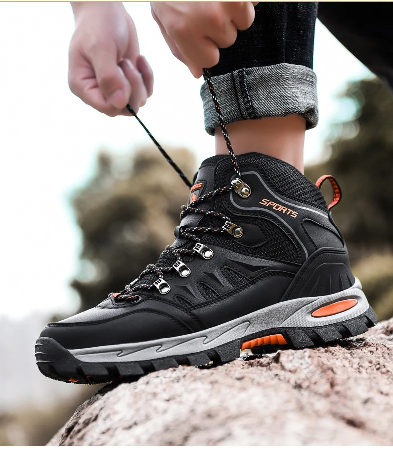 Botas de montaña impermeables para exterior, para hombre y mujer, para primavera y otoño, resistentes al desgaste, para deportes de montaña y caza.