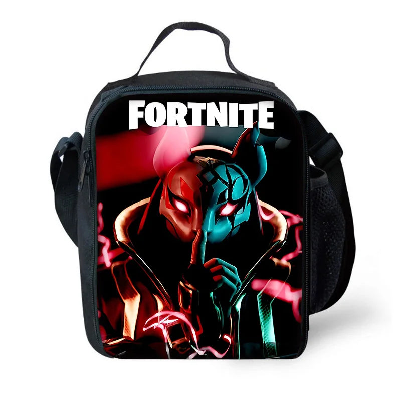 Hot Game Fortnite Child Insulated Large Capacity Bag for Boys and Girls Student Outdoor Picnic Reusable Thermal Cooler Lunch Box