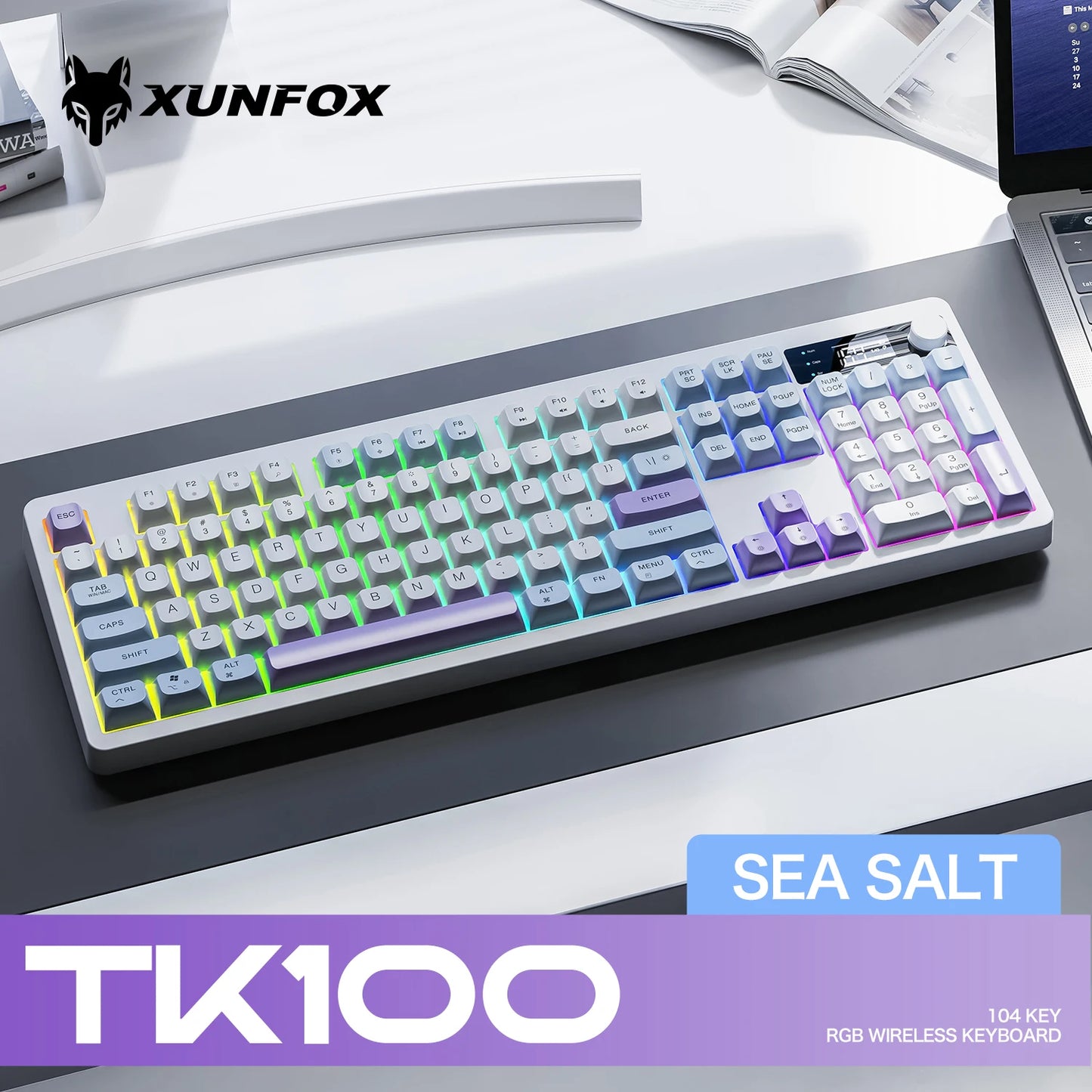 XUNFOX TK100 Wireless 2.4 Keyboard Bluetooth Dual-Mode Game Silent Office Notebook Universal Keyboard