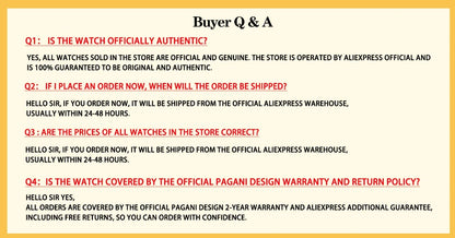 PAGANI DESIGN Men's Watches New Diver Automatic Mechanical Watch Sapphire Stainless Steel Sport 20 Bar Clock