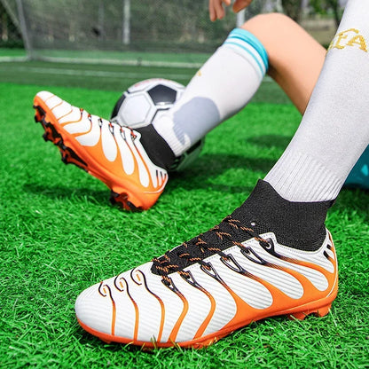 Herren-Fußballschuhe Sport FG/TF Outdoor-Fußballschuhe Training Jungen Wettkampf rutschfest mit langen Stollen Hallen-Futsal bequem