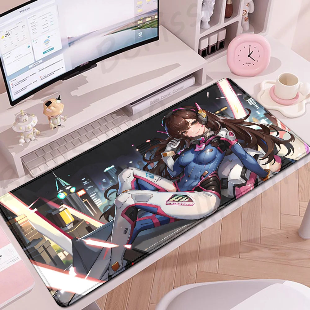 Gaming Accessories O-Overwatch D-D.va Mouse Pad Large Keyboard Mousepad Pc Cabinet Deskmat Xxl Extended Mats Gamer Mausepad