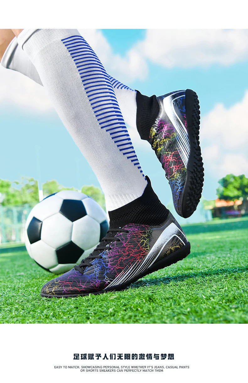 Men Professional Football Shoes Society Cleats Soccer Shoes Original Indoor Football Field Boots Grass Training TF/FG Sneaker