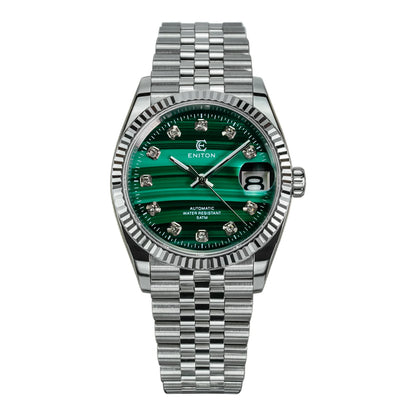 Eniton 36mm Men's Mechanical Watch Stainless Steel Peacock Stone Tiger Eye Dial NH35 Movement