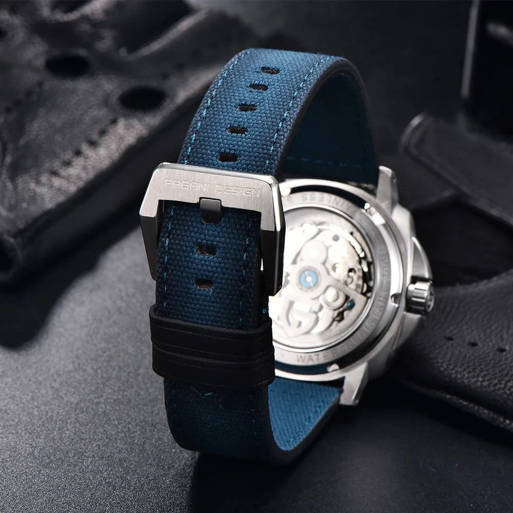 PAGANI DESIGN Men's Mechanical Watch Luxury Sapphire Glass Luminous Automatic Watch 200M Waterproof Stainless Steel Watch