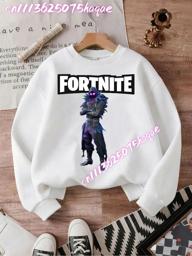Fortnite Children Long-Sleeved Girls Streetwear Boys Baby Sweatshirt Pullover Sweatshirt Anime Fashion Kid Clothing Tops Gift