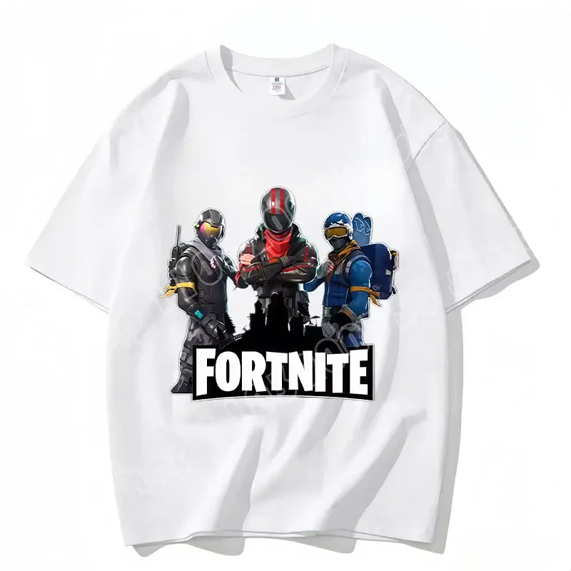 Fortnite Crew Neck T-Shirt Unisex Adult Game Dance Fashion New Pure Cotton Short Sleeve Tops Perfect for Casual Wear Vacations