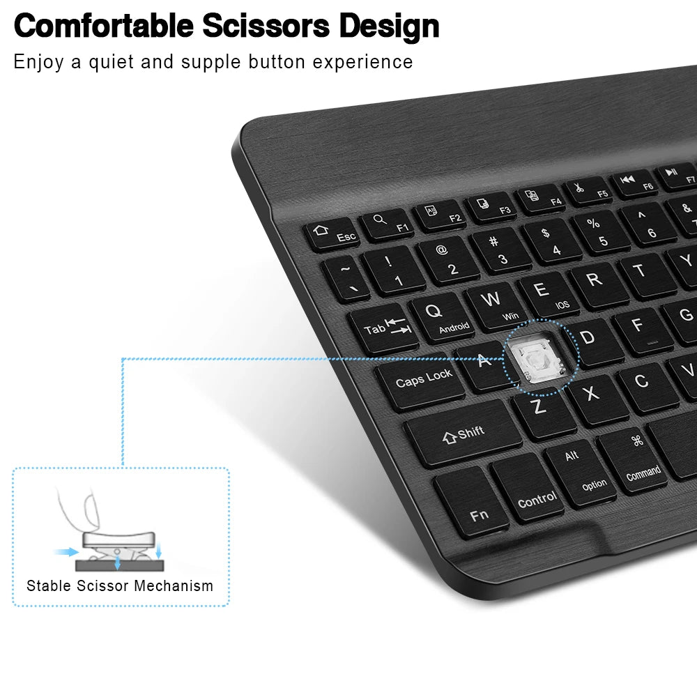 10inch Backlight Bluetooth Keyboard Mouse For IOS Android Windows, Backlit Keyboard For iPad, Wireless Keyboard For Samsung Tablet