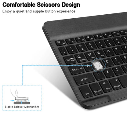 10inch Backlight Bluetooth Keyboard Mouse For IOS Android Windows, Backlit Keyboard For iPad, Wireless Keyboard For Samsung Tablet