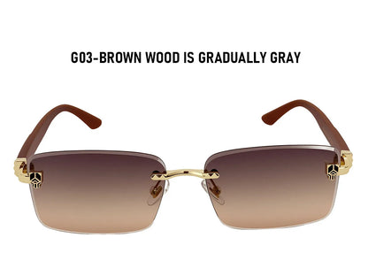 Square Sunglasses Women Luxe 2026 Rimless Sunglass Men Wooden Fashion Glasses Vintage Dropshipping Gafas De Sol Hombre Zonnebril