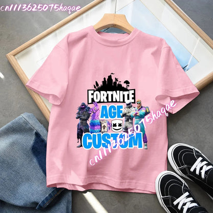 Fortnites Series Summer Child Clothing Hot Game Boys Girls T-Shirt Cartoon Print Kids Short Sleeve Tops Funny Birthday Gifts